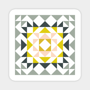 Cute Geometric Quilt Block Art Magnet