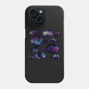 Watercolor Galaxy and Fish Phone Case