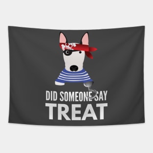 Bull Terrier Halloween Trick or Treat Tapestry