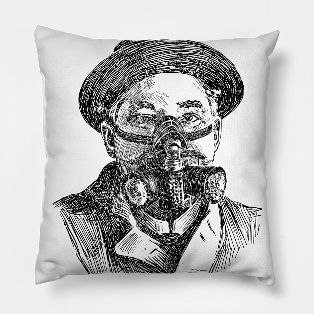 Gas Mask Pillow by equiliser