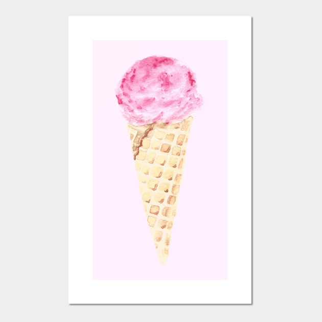 Ice Cream Watercolor Painting Ice Cream Cone Posters And Art Prints Teepublic