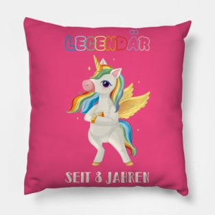 8th birthday unicorn Pillow