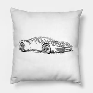 488 GTB Wireframe Pillow