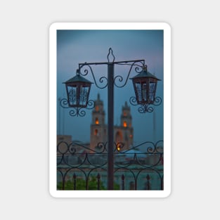 Twilight. Cathedral. Merida. Mexico Magnet