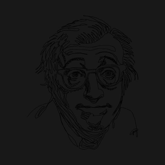 Woody Allen, line art by ArtInPi