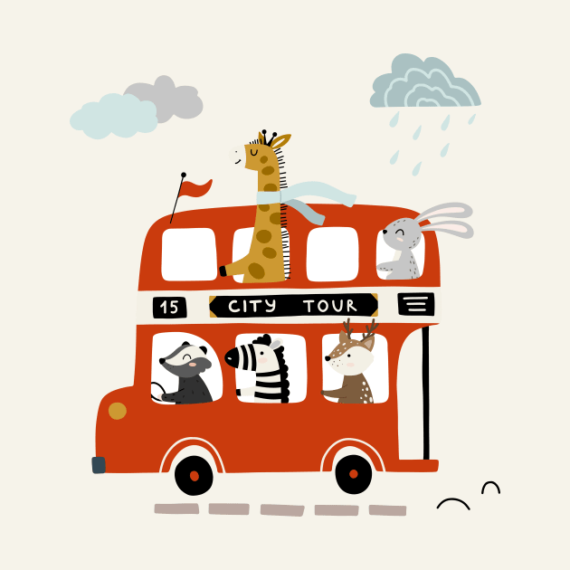 Animal Double Decker Bus by JunkyDotCom