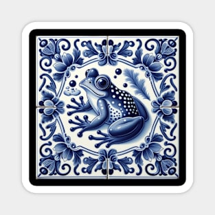 Delft Tile With Dotted Frog No.2 Magnet