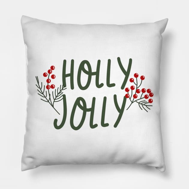 holly jolly Pillow by nicolecella98