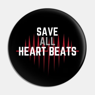 Vegan Save All Heart Beats Pin