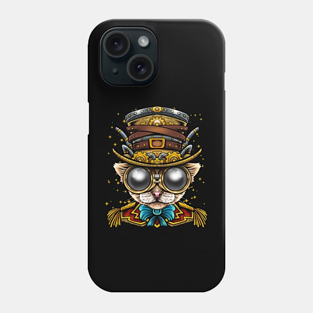 Steampunk Cat Art Phone Case by BDAZ