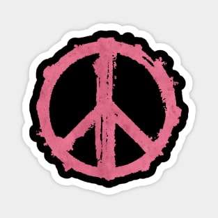 PEACE Symbol Dark Pink Magnet