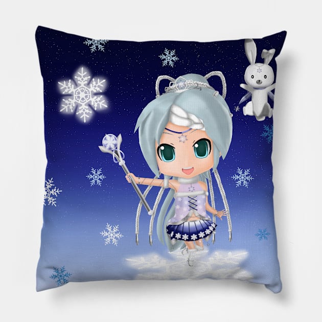 Snow Miku 2019 Nendroid Version (Self Design) Pillow by gagimas