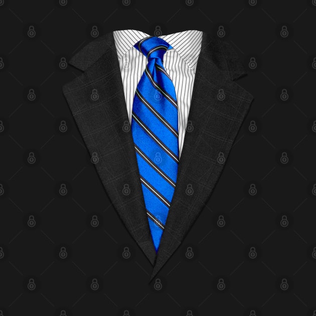 Blue Suit Up! Realistic Suit and Tie Casual Graphic for Zoom by ChattanoogaTshirt