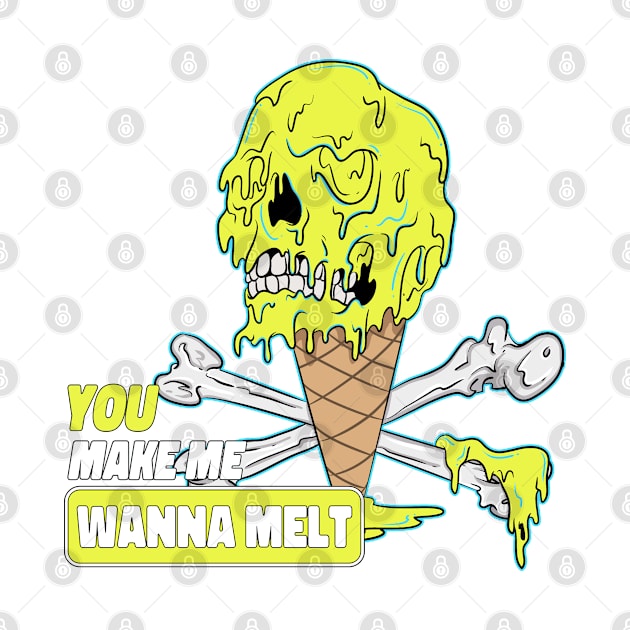 Make Me Melt Dripping Ice Cream Skull by Trendy Black Sheep