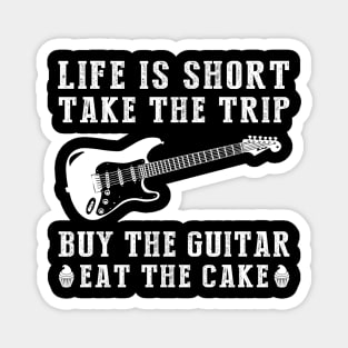 Guitar Serenade: Strumming Through Life's Adventures and Desserts! Magnet