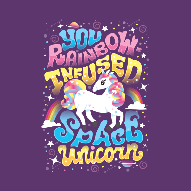 Rainbow-infused Space Unicorn by risarodil