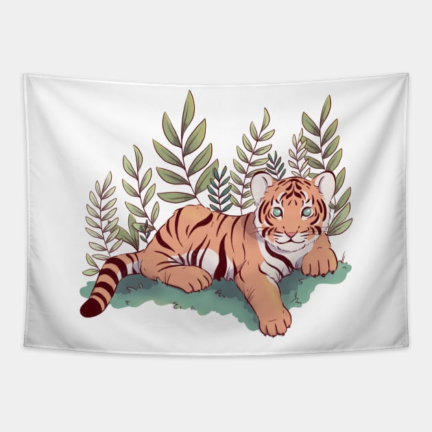 Tiger Cub Tapestry by Melissa Jan