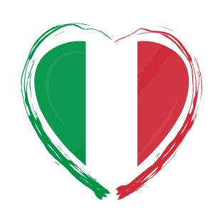 Italian Heart with italian Flag T-Shirt