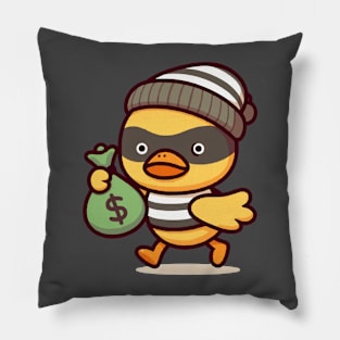 funny robber duck Pillow