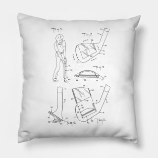 Golf Club Vintage Patent Hand Drawing Pillow