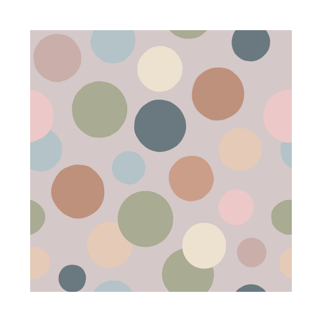 Retro chic polka dots neutral colors pattern by ankka