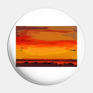 Orange Ocean Sunset Pin