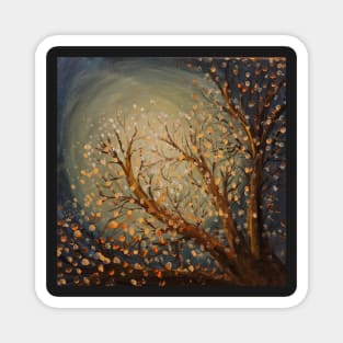 Moonlit Tree Branches Magnet