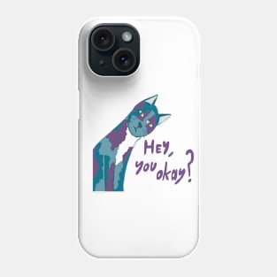 Concerned Blue Cat Phone Case