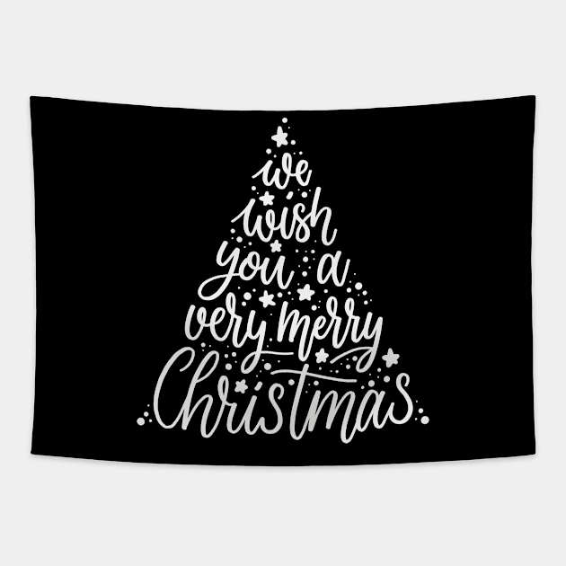 We Wish You A Very Merry Christmas Tapestry by Mako Design 