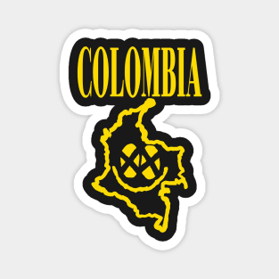 Colombia Grunge Smiling Face Magnet