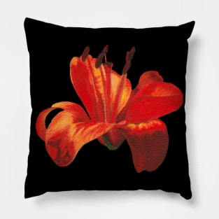 Orange lily flower Pillow