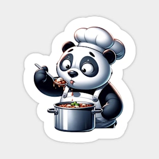 hef Panda - Culinary Maestro - Adorable Cooking Panda Shirt Magnet