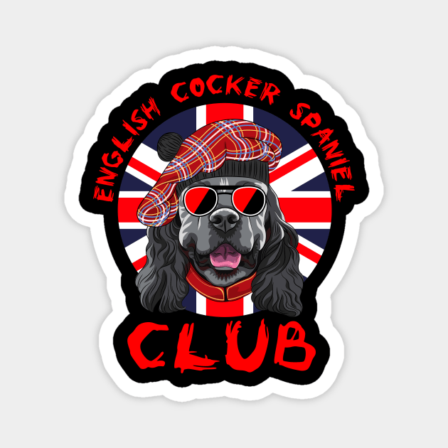 English Cocker Spaniel Club Magnet by Mishka