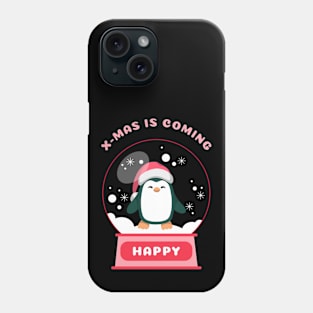 Xmas Is Coming Happy Penguin (Red) Phone Case