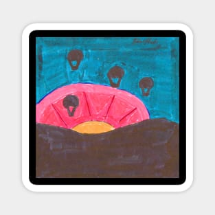 Hot Air Balloons at Sunset Magnet