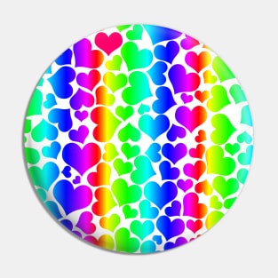 pride rainbow hearts Pin