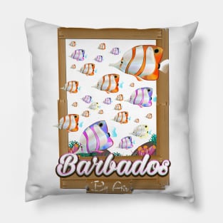 Barbados Travel Poster Pillow