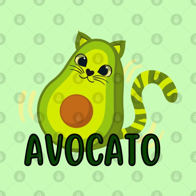 Avocato Cute and Funny Avocado Cat Pun by EACreaTeeve