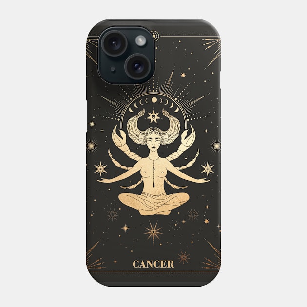 Cancer Zodiac Sign Metallic Phone Case by Noveltiko