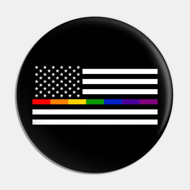 Thin Rainbow Line Flag Pin by Stevendan