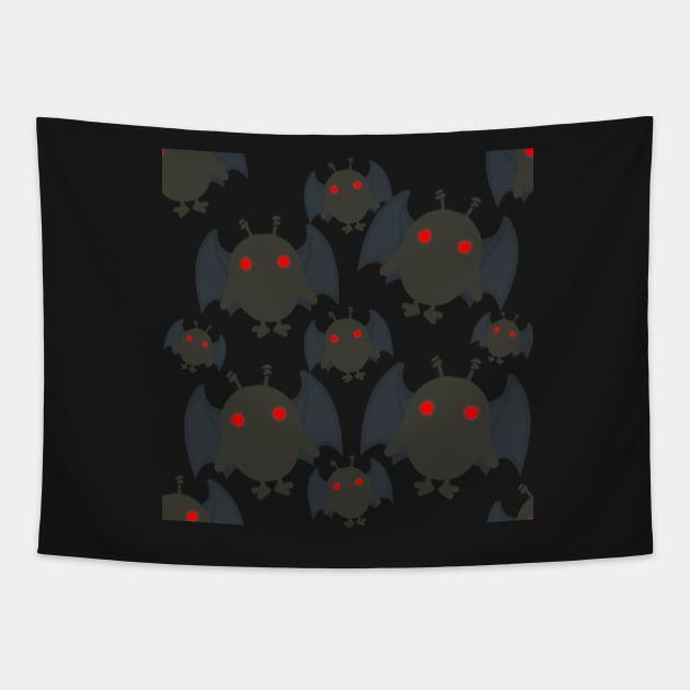 Mothman Emoji Pattern Tapestry by goblinbabe