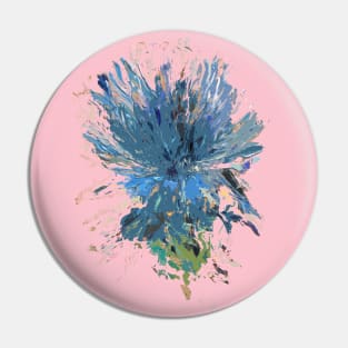 Blue Thistle Flowers Pin