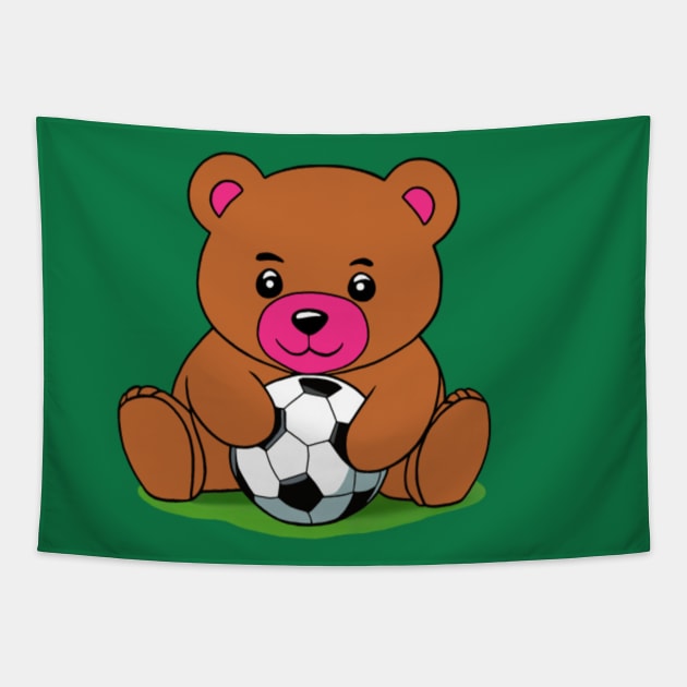 Little Bear soccer player Tapestry by SaBa Store