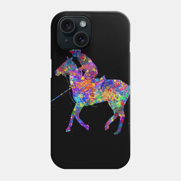 Polo rider watercolor Phone Case by Yahya Art