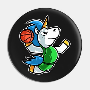 Unicorn Basketball Game Day Funny Team Sports B-ball graphic Pin