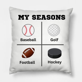 Four Seasons of Sports Pillow