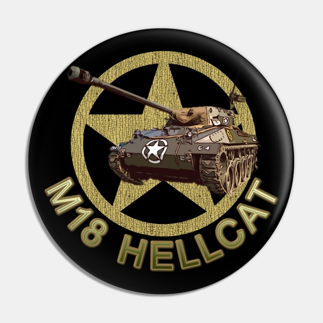 M18 Hellcat WW2 American Tank Destroyer Pin by F&L Design Co.