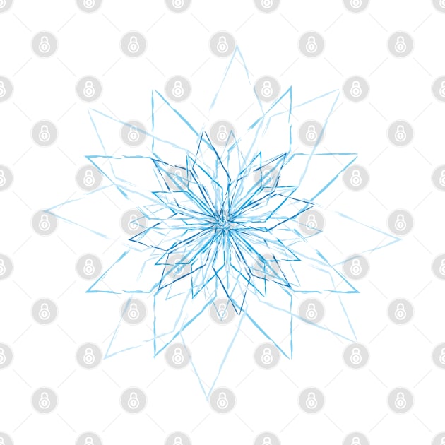 Bright, shining iceflower made of cool geometrical elements in icy blue tones by happyMagenta