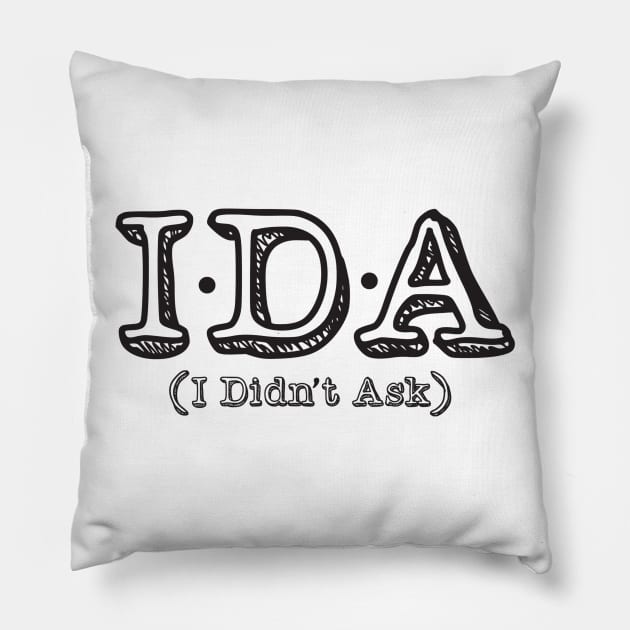 IDA - I Didn't Ask Pillow by danscott77