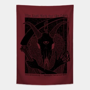 Last Exit Goat Skull Scythe Tapestry